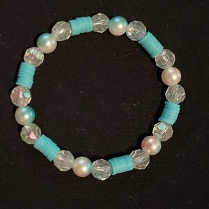 Handmade blue beaded bracelet